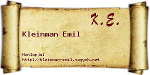 Kleinman Emil névjegykártya